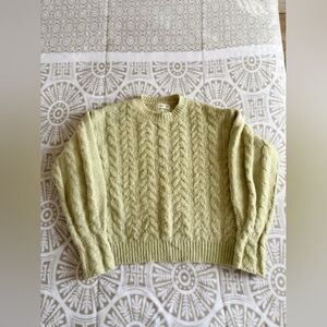 Cable Knit Green Sweater